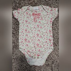 C Monogram 6-9m Laura Ashley Baby onesie